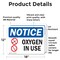 Signmission Oxygen In Use, 18 in W x Rectangle, Vinyl Decal OS-2PACK-NS-D-1218-L-16314 - alternate 5